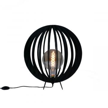 Ronde zwarte vloerlamp met luxe uitstraling - productfoto