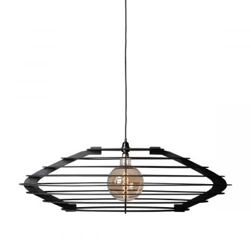 Ovale grote hanglamp in het zwart - productfoto