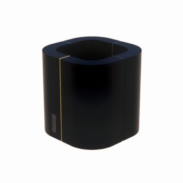 Design plantenbak afgeronde randen Zwart Gepoedercoat staal 45 cm - zijaanzicht