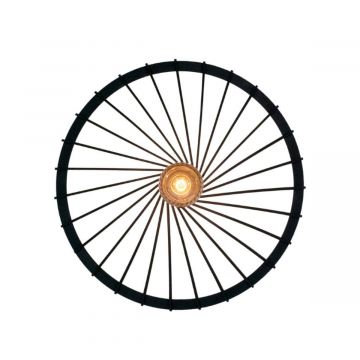 Minimalistische plafond- en wandlamp in het zwart - productfoto